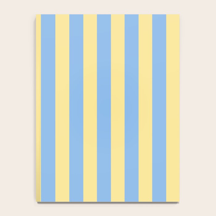 Bold Vertical Stripes Pattern - butter yellow and blue Notebook Gallery Image 4