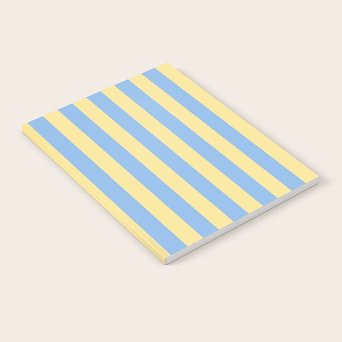 Bold Vertical Stripes Pattern - butter yellow and blue Notebook Gallery Image 2