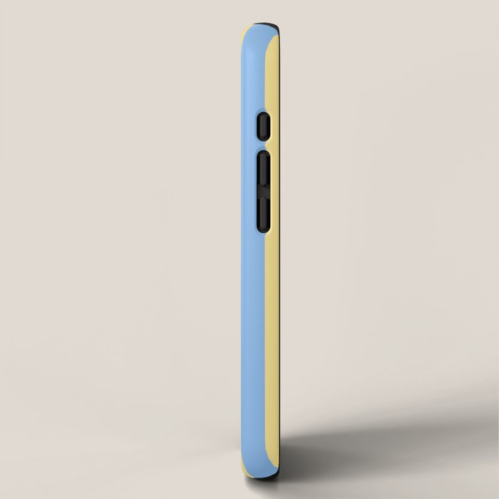 Bold Vertical Stripes Pattern - butter yellow and blue iPhone Case Gallery Image 2