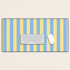 Bold Vertical Stripes Pattern - butter yellow and blue Desk Mat Gallery Image 1