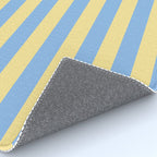 Bold Vertical Stripes Pattern - butter yellow and blue Rug Gallery Image 4