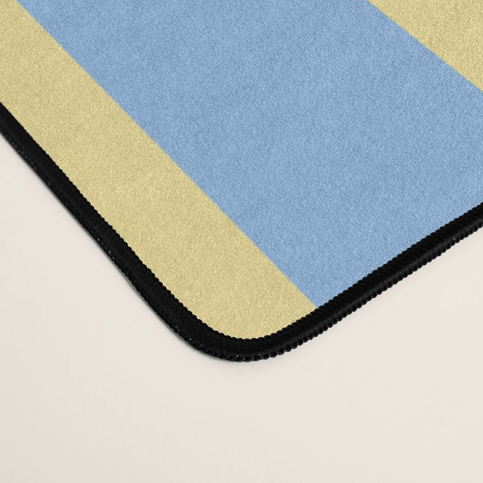 Bold Vertical Stripes Pattern - butter yellow and blue Desk Mat Gallery Image 4