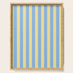 Bold Vertical Stripes Pattern - butter yellow and blue Serving Tray Gallery Image 1