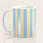 Bold Vertical Stripes Pattern - butter yellow and blue Coffee Mug Gallery Image 3