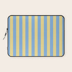 Bold Vertical Stripes Pattern - butter yellow and blue Laptop Sleeve Gallery Image 1