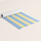 Bold Vertical Stripes Pattern - butter yellow and blue Yoga Mat Gallery Image 2