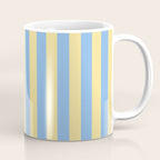 Bold Vertical Stripes Pattern - butter yellow and blue Coffee Mug Gallery Image 1