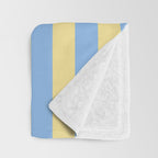 Bold Vertical Stripes Pattern - butter yellow and blue Throw Blanket Gallery Image 3
