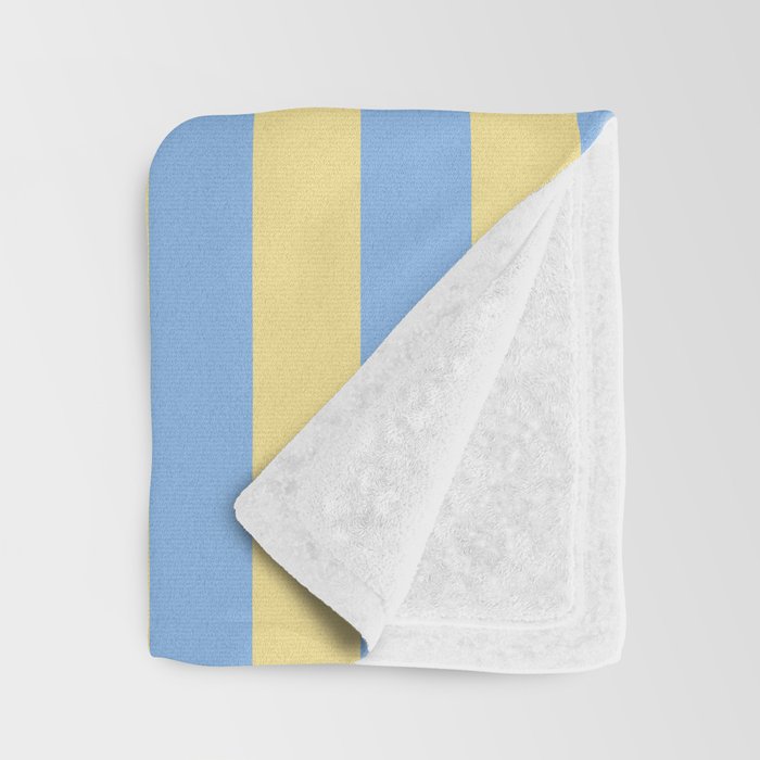 Bold Vertical Stripes Pattern - butter yellow and blue Throw Blanket Gallery Image 3