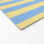 Bold Vertical Stripes Pattern - butter yellow and blue Welcome Mat Gallery Image 2