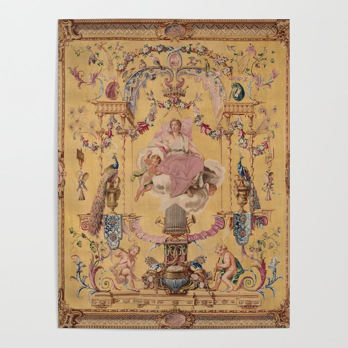 Antique 18th Century 'Portal of the Gods' French Gobelin Tapestry Poster Gallery Image 1