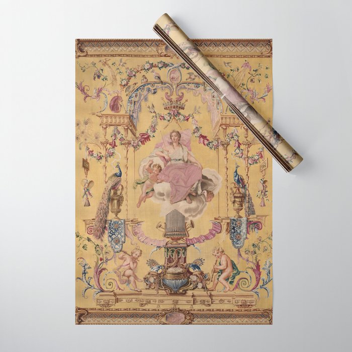 Antique 18th Century 'Portal of the Gods' French Gobelin Tapestry Wrapping Paper Gallery Image 1