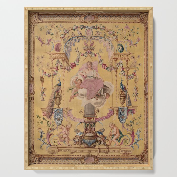 Antique 18th Century 'Portal of the Gods' French Gobelin Tapestry Serving Tray Gallery Image 1