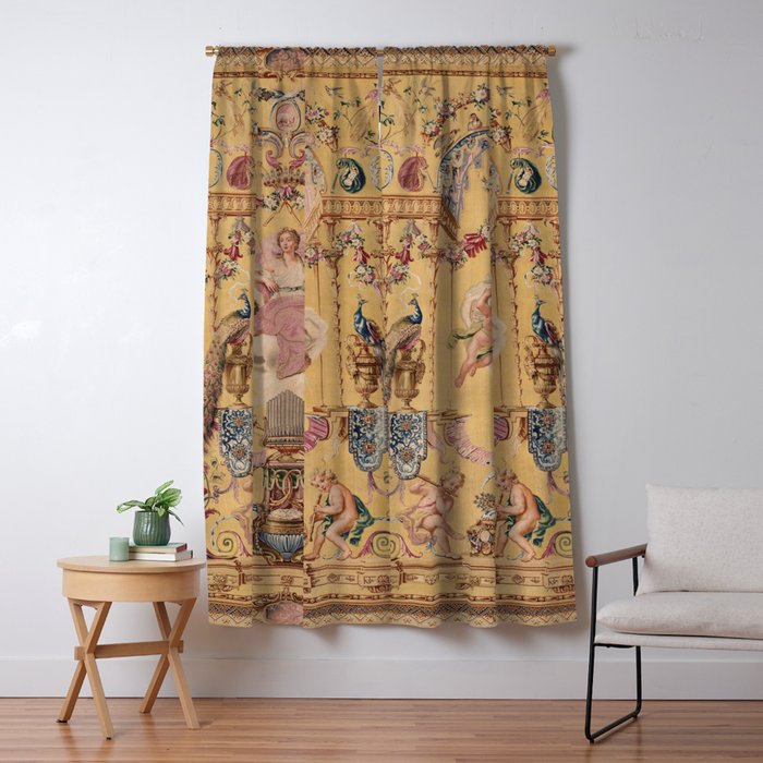 Antique 18th Century 'Portal of the Gods' French Gobelin Tapestry Window Curtain Gallery Image 5