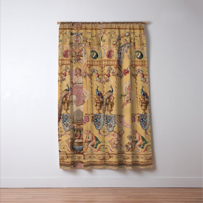 Antique 18th Century 'Portal of the Gods' French Gobelin Tapestry Window Curtain Gallery Image 3