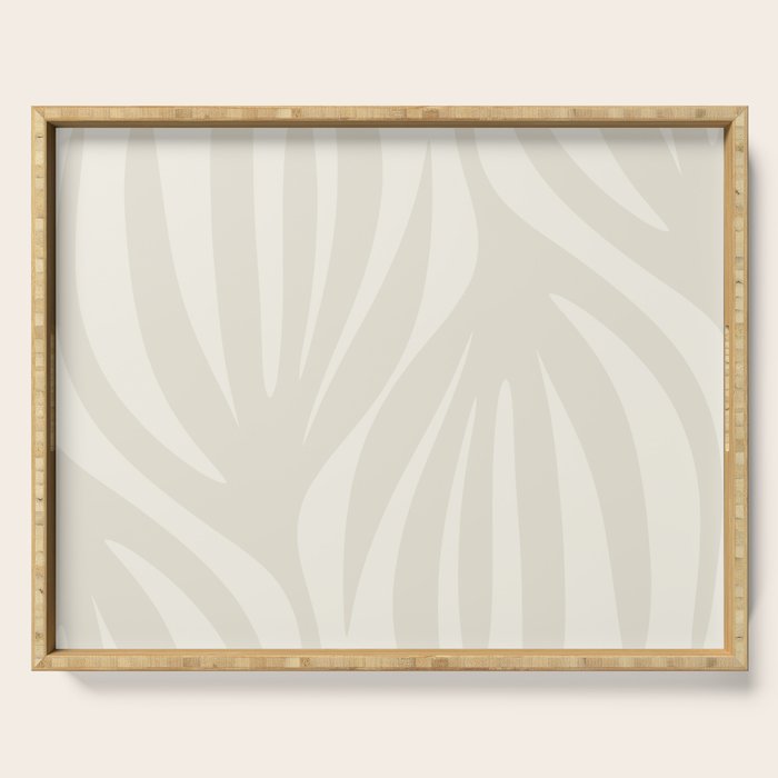 Maldives Abstract Botanical Pattern in Pale Beige Tones Serving Tray Gallery Image 1