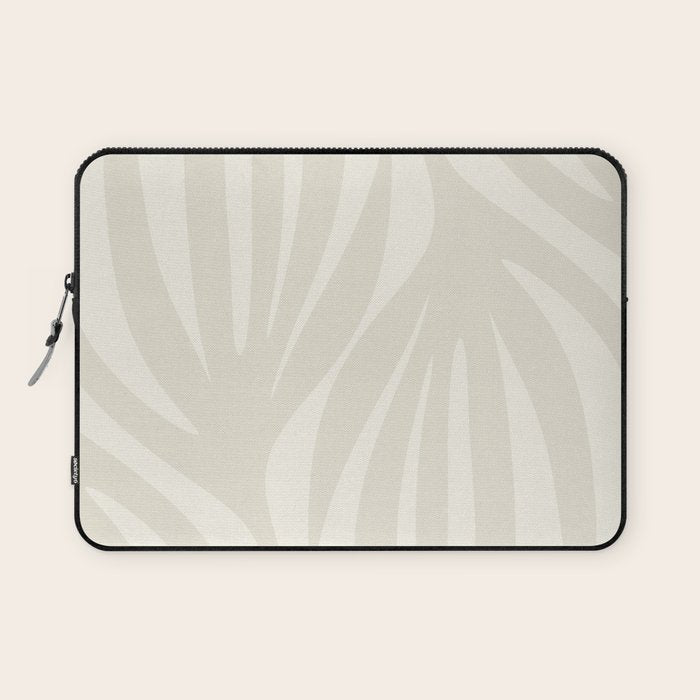 Maldives Abstract Botanical Pattern in Pale Beige Tones Laptop Sleeve Gallery Image 1