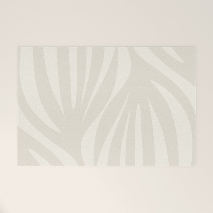 Maldives Abstract Botanical Pattern in Pale Beige Tones Welcome Mat Gallery Image 1