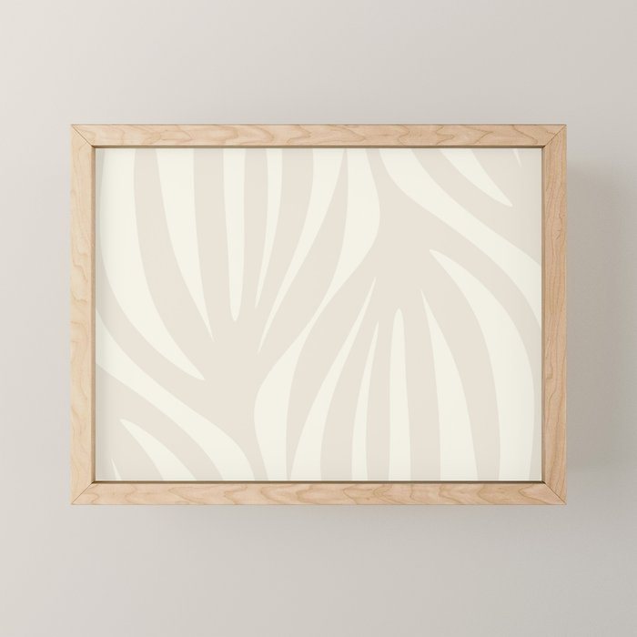 Maldives Abstract Botanical Pattern in Pale Beige Tones Mini Art Print Gallery Image 1