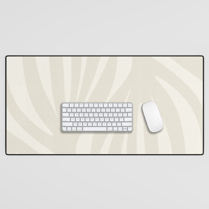 Maldives Abstract Botanical Pattern in Pale Beige Tones Desk Mat Gallery Image 1