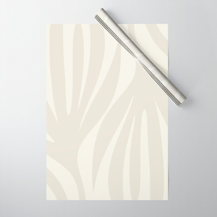 Maldives Abstract Botanical Pattern in Pale Beige Tones Wrapping Paper Gallery Image 1
