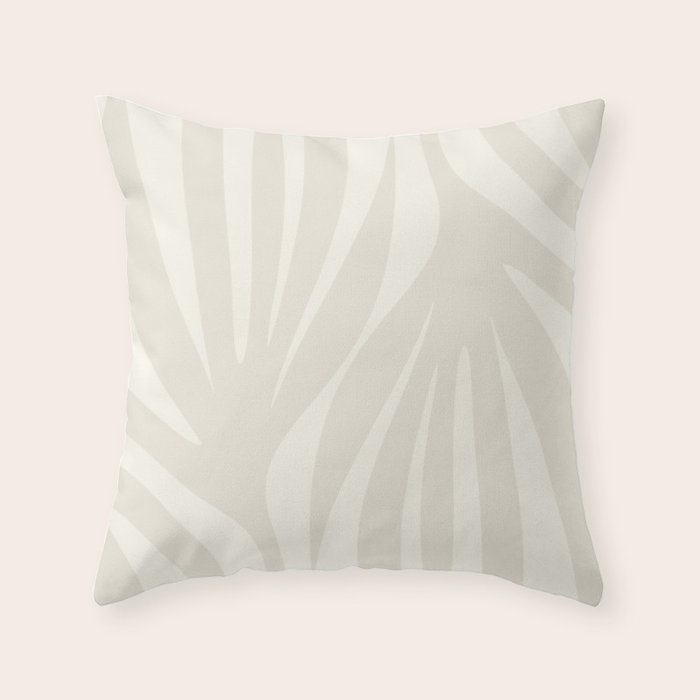 Maldives Abstract Botanical Pattern in Pale Beige Tones Throw Pillow Gallery Image 6