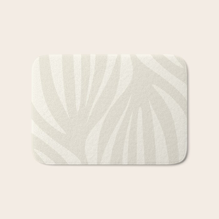 Maldives Abstract Botanical Pattern in Pale Beige Tones Bath Mat Gallery Image 1