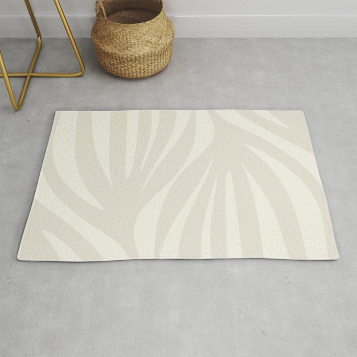 Maldives Abstract Botanical Pattern in Pale Beige Tones Rug Gallery Image 1