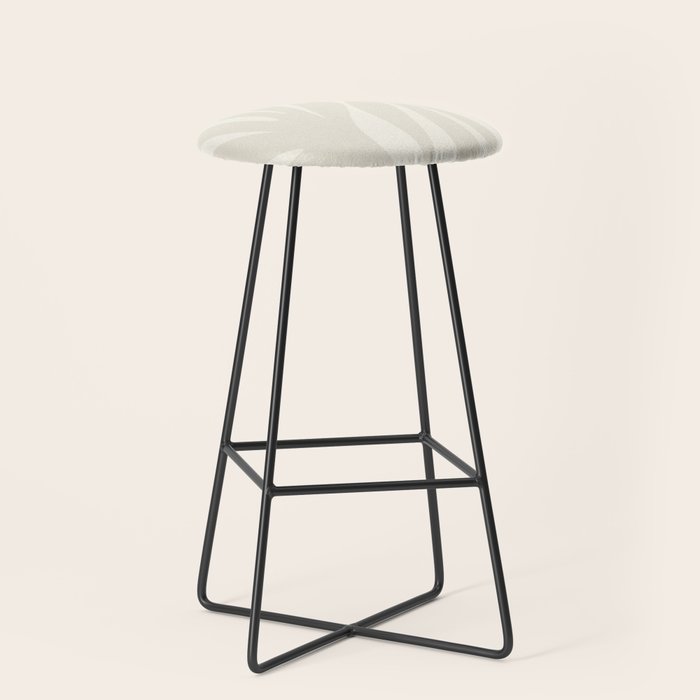 Maldives Abstract Botanical Pattern in Pale Beige Tones Stool Gallery Image 1