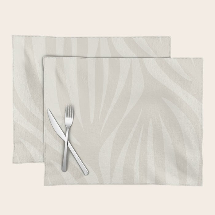 Maldives Abstract Botanical Pattern in Pale Beige Tones Placemat Gallery Image 1