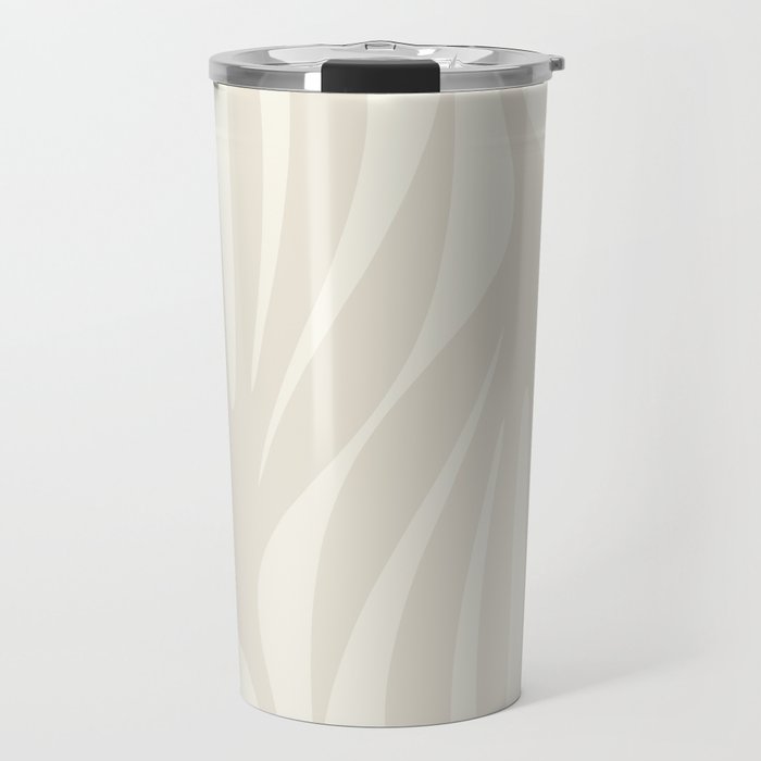 Maldives Abstract Botanical Pattern in Pale Beige Tones Travel Mug Gallery Image 1