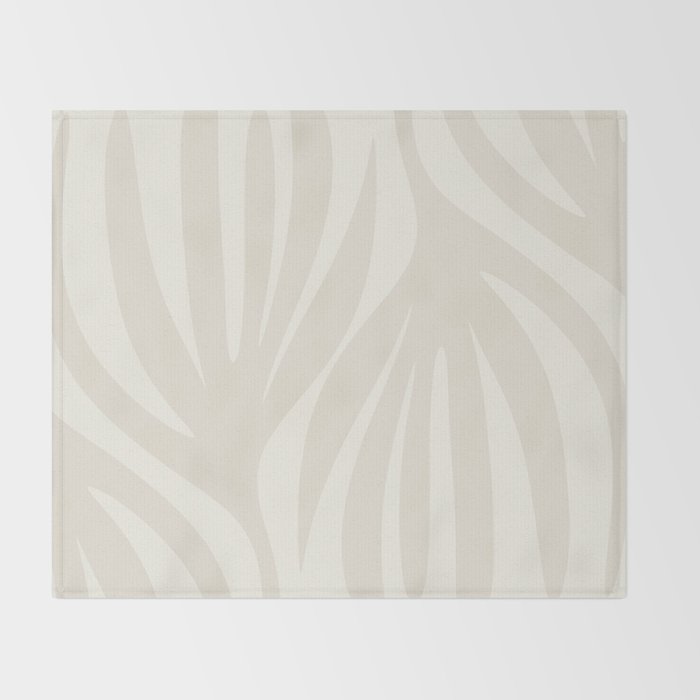 Maldives Abstract Botanical Pattern in Pale Beige Tones Throw Blanket Gallery Image 2