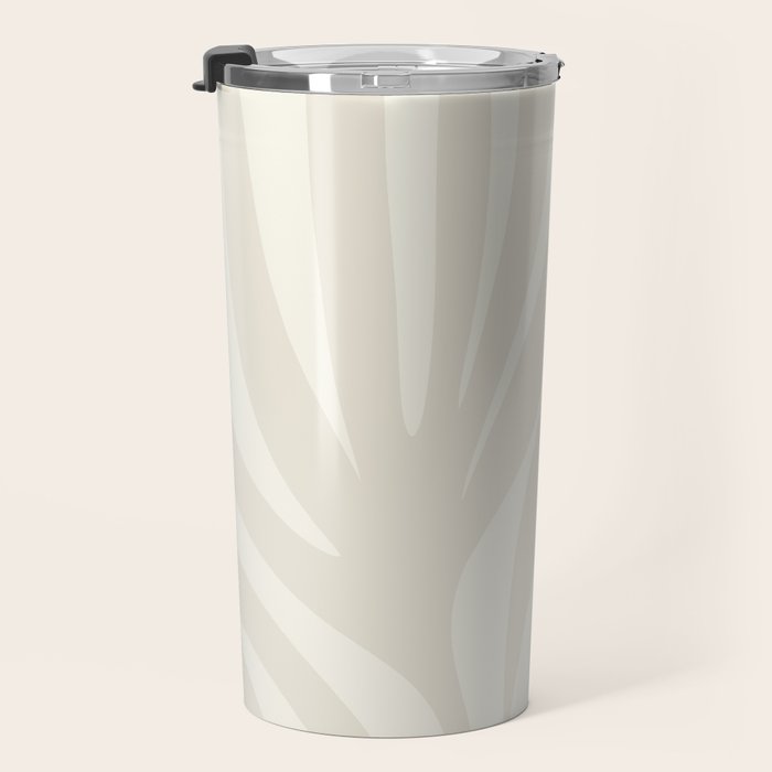 Maldives Abstract Botanical Pattern in Pale Beige Tones Travel Mug Gallery Image 3