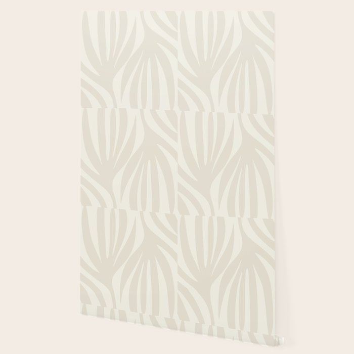 Maldives Abstract Botanical Pattern in Pale Beige Tones Wallpaper Gallery Image 2