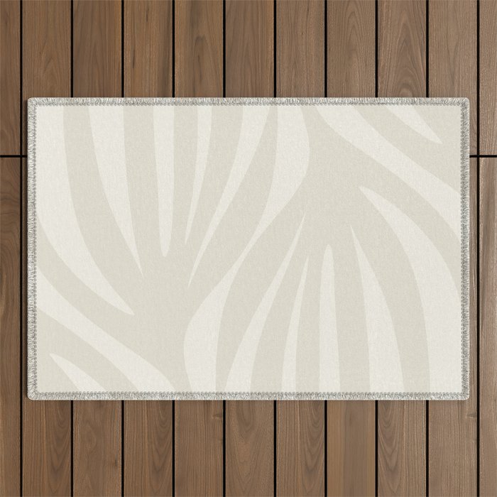 Maldives Abstract Botanical Pattern in Pale Beige Tones Outdoor Rug Gallery Image 1