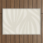 Maldives Abstract Botanical Pattern in Pale Beige Tones Outdoor Rug Gallery Image 1