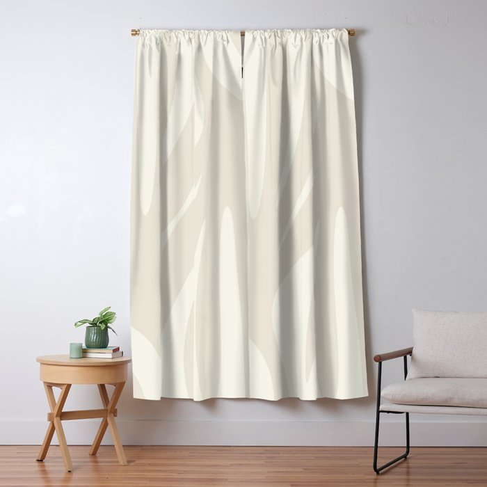 Maldives Abstract Botanical Pattern in Pale Beige Tones Window Curtain Gallery Image 5