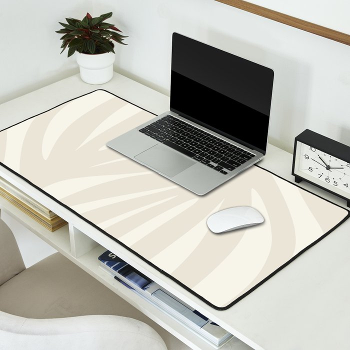 Maldives Abstract Botanical Pattern in Pale Beige Tones Desk Mat Gallery Image 2
