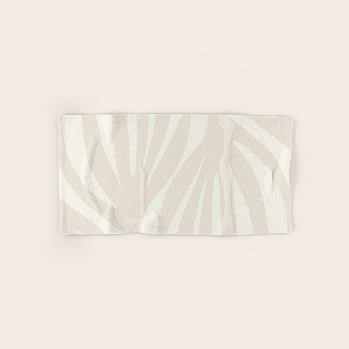 Maldives Abstract Botanical Pattern in Pale Beige Tones Bath Towel Gallery Image 1