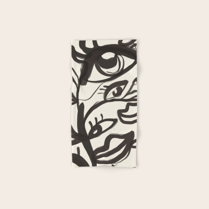 Abstract line art eyes  Bath Towel Gallery Image 1