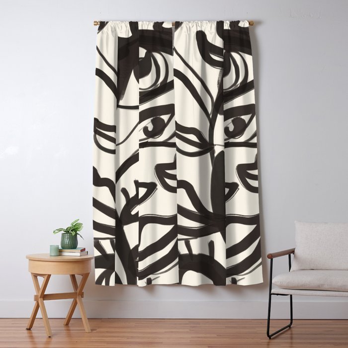 Abstract line art eyes  Window Curtain Gallery Image 5