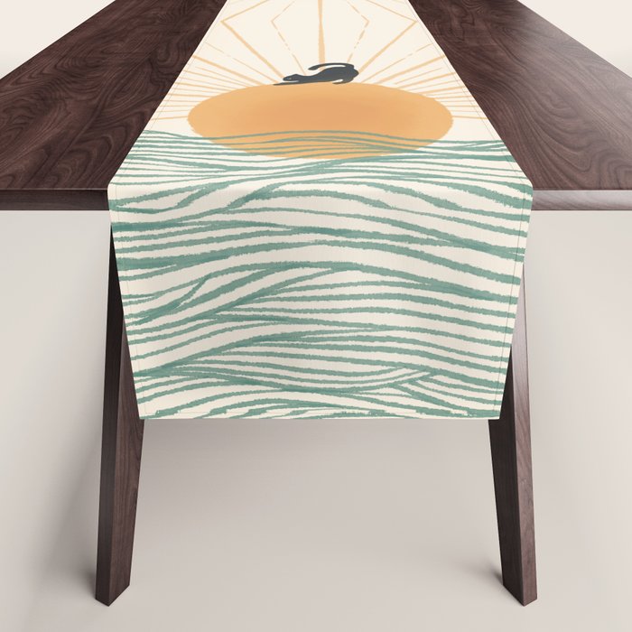Good Morning Meow 7 Sunny Day Ocean  Table Runner Gallery Image 1
