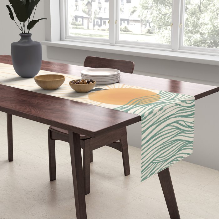 Good Morning Meow 7 Sunny Day Ocean  Table Runner Gallery Image 2