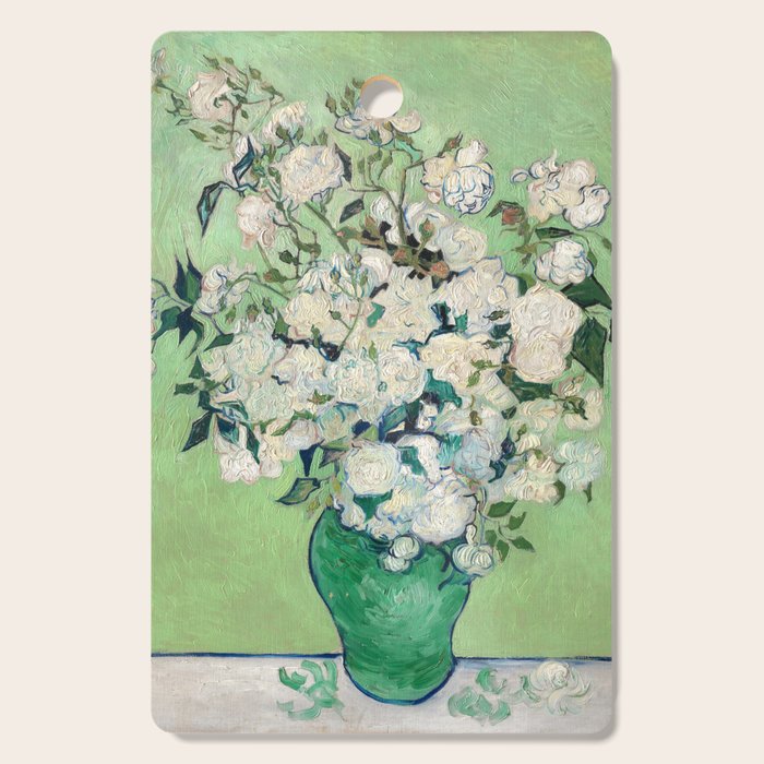 Roses by Vincent van Gogh,1890 Cutting Board Gallery Image 1