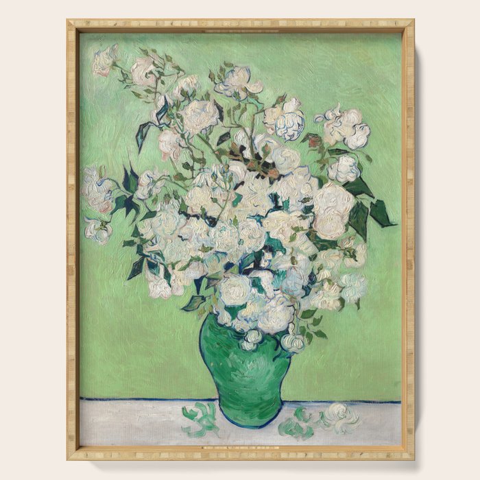 Roses by Vincent van Gogh,1890 Serving Tray Gallery Image 1