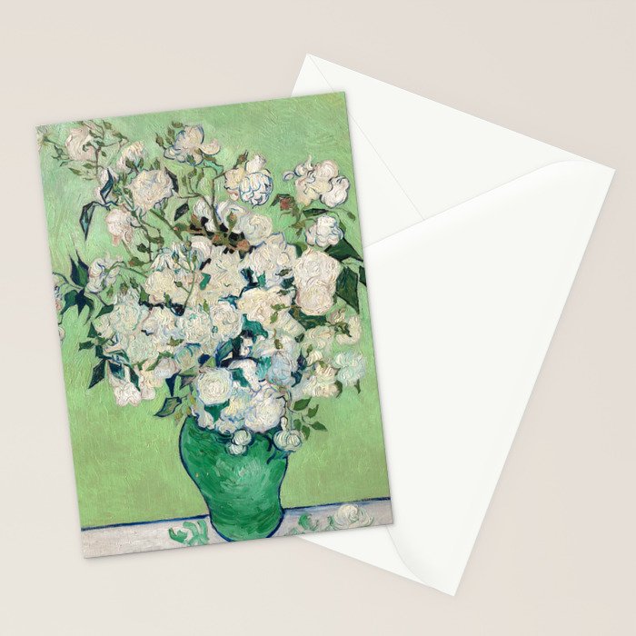 Roses by Vincent van Gogh,1890 Stationery Card Gallery Image 2