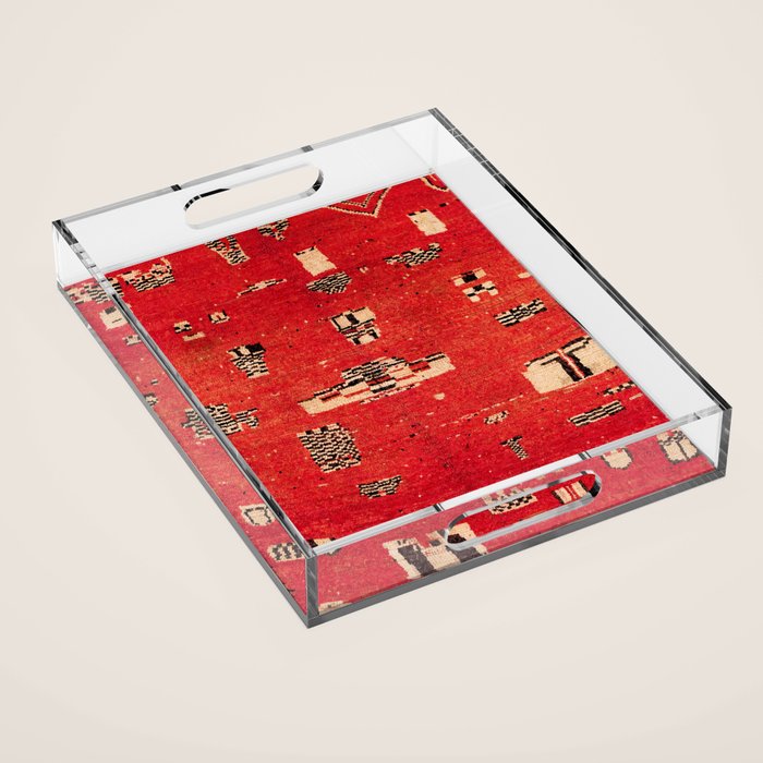 Haouz  Antique Morocco North African Pile Rug Acrylic Tray Gallery Image 1