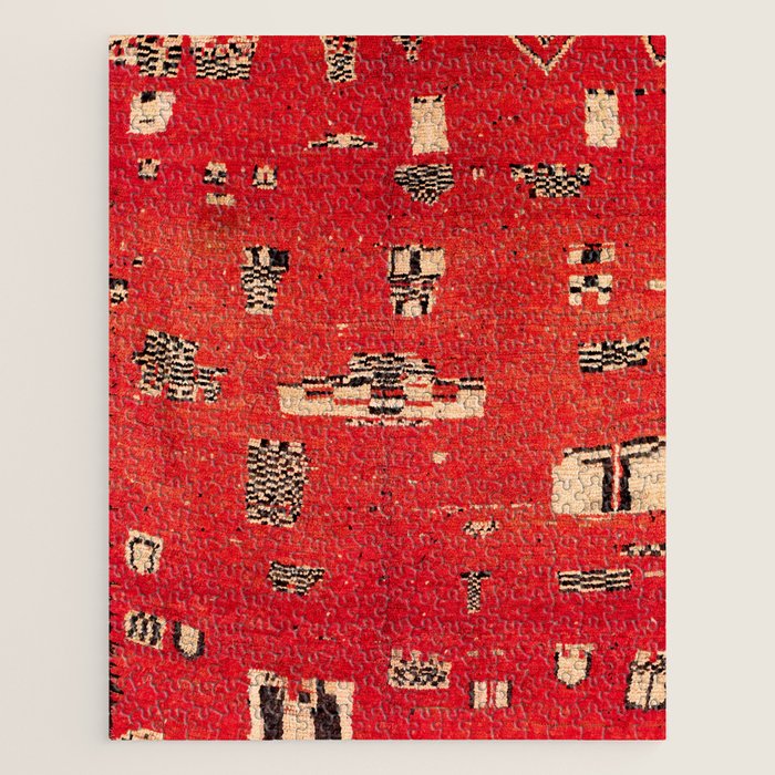 Haouz  Antique Morocco North African Pile Rug Jigsaw Puzzle Gallery Image 1