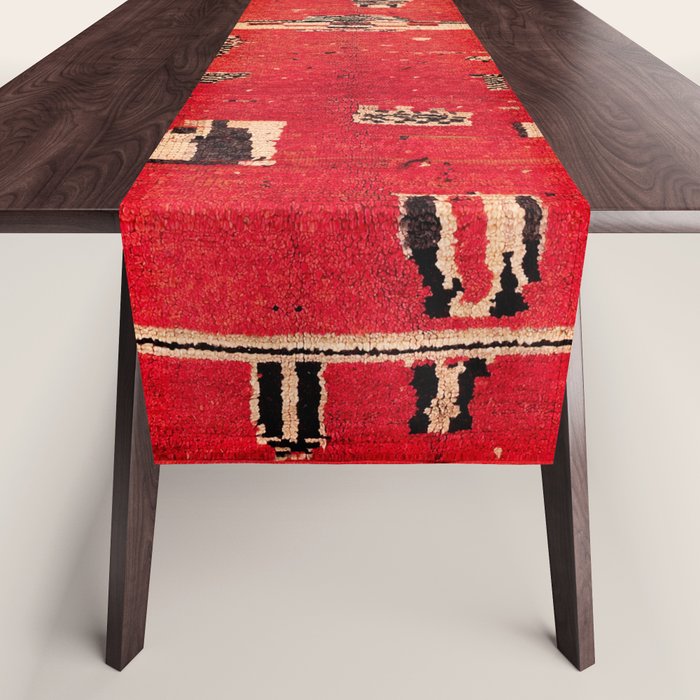 Haouz  Antique Morocco North African Pile Rug Table Runner Gallery Image 1