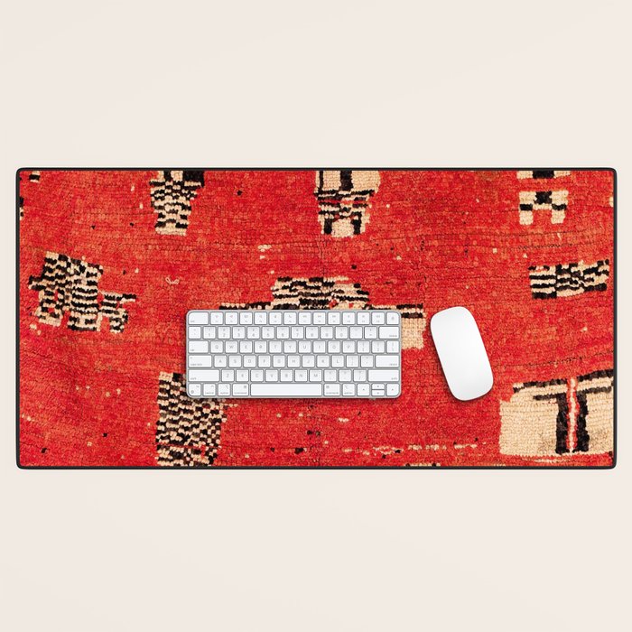 Haouz  Antique Morocco North African Pile Rug Desk Mat Gallery Image 1
